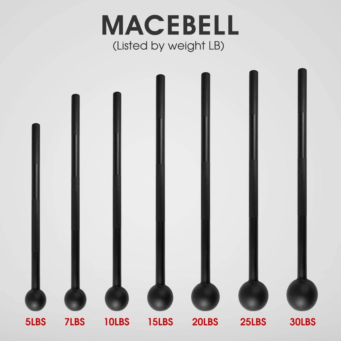 Elevate Your Strength Training with the Versatile Steel Mace Bell - Perfect for Full Body, Shoulder, Grip, and Forearm Workouts in Weights from 5 to 30 LB for All Fitness Levels