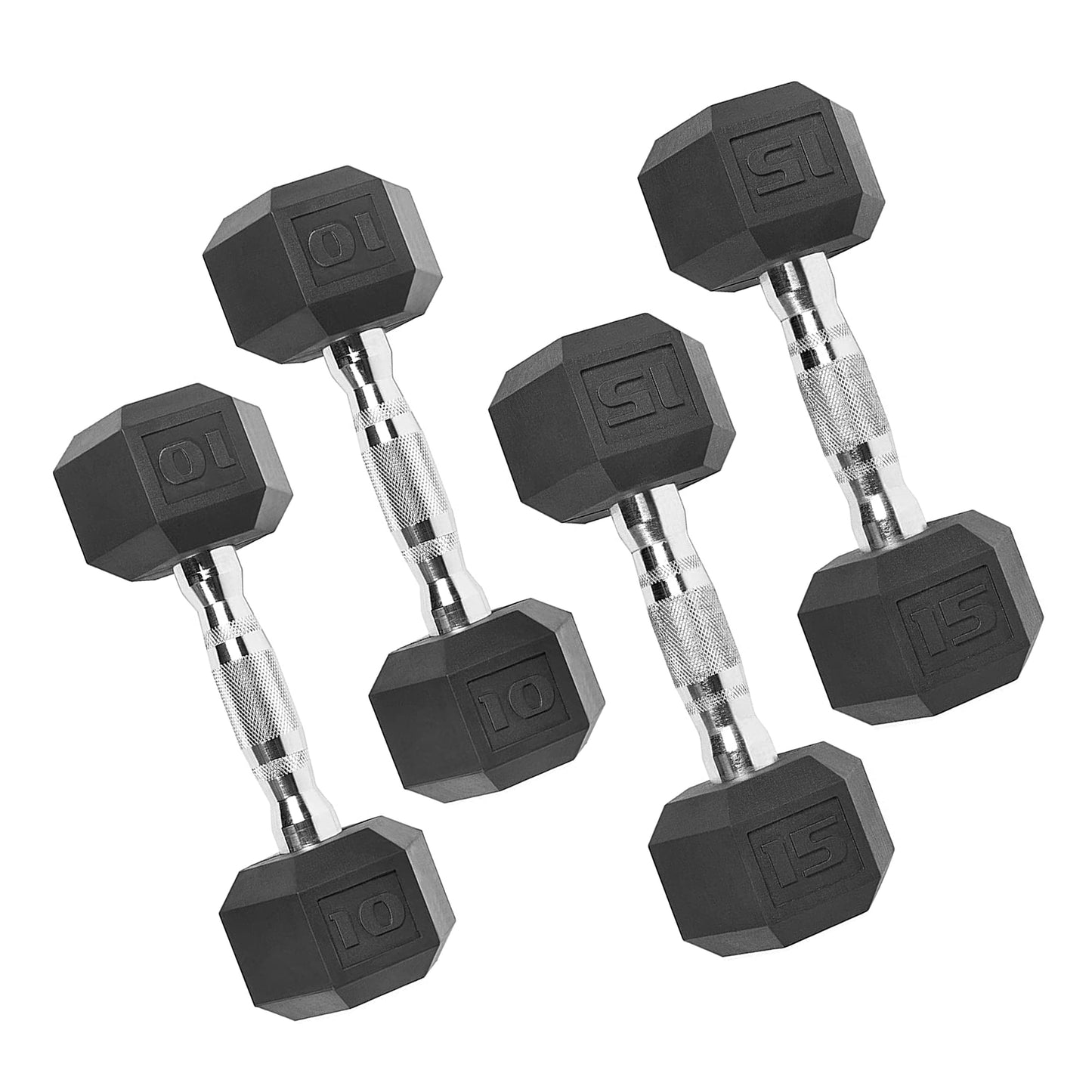 300Lb Rubber Hex Dumbbell Set