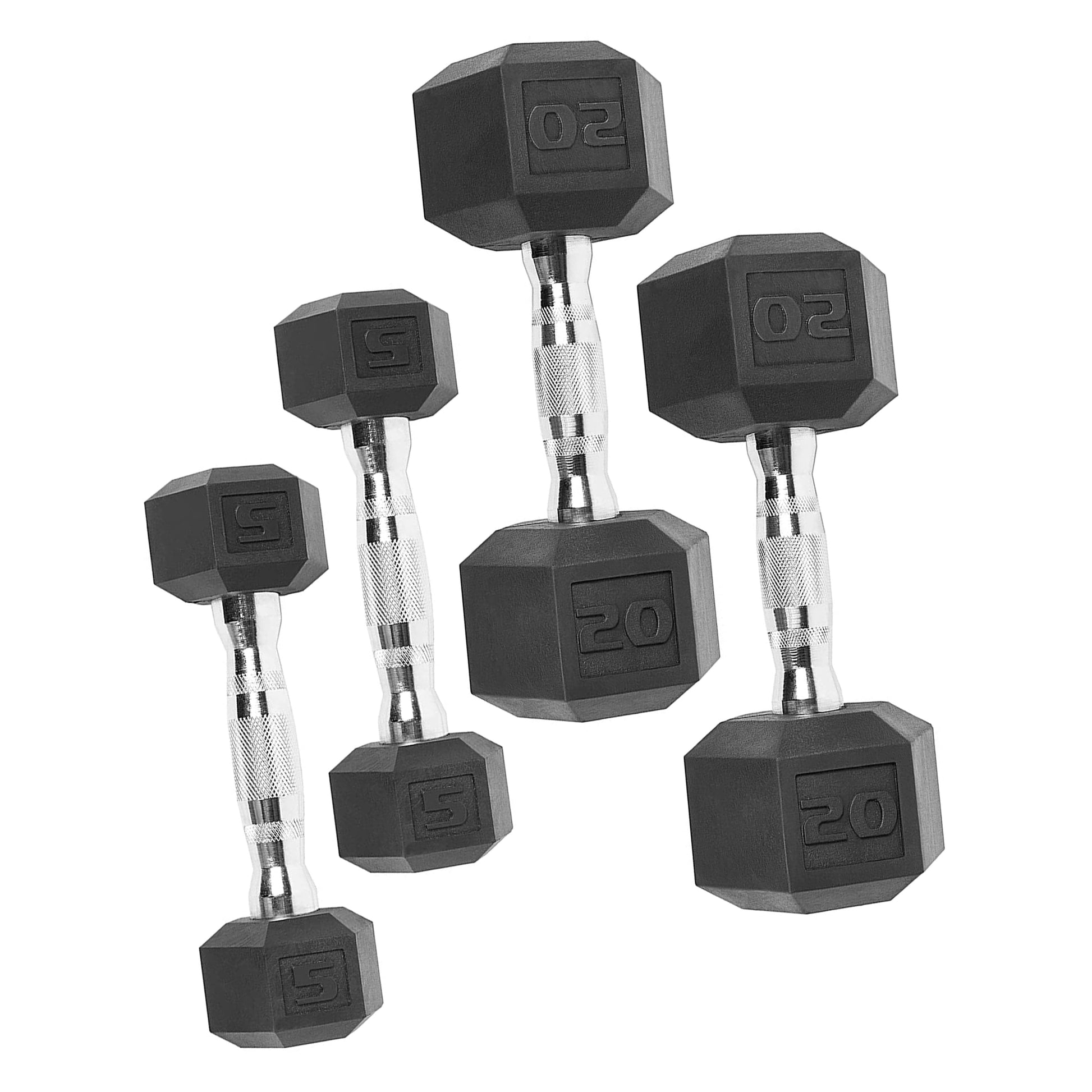 300Lb Rubber Hex Dumbbell Set