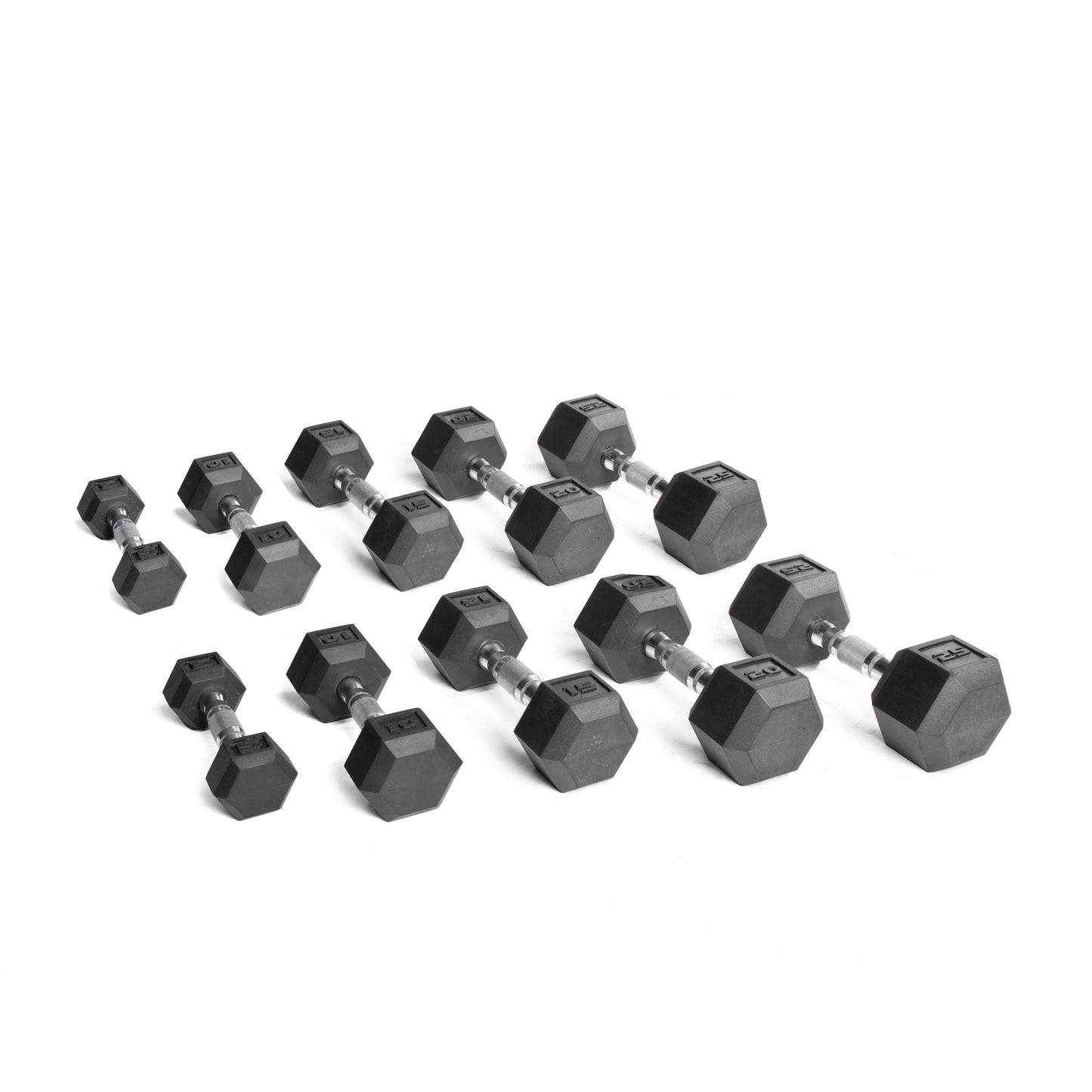 300Lb Rubber Hex Dumbbell Set