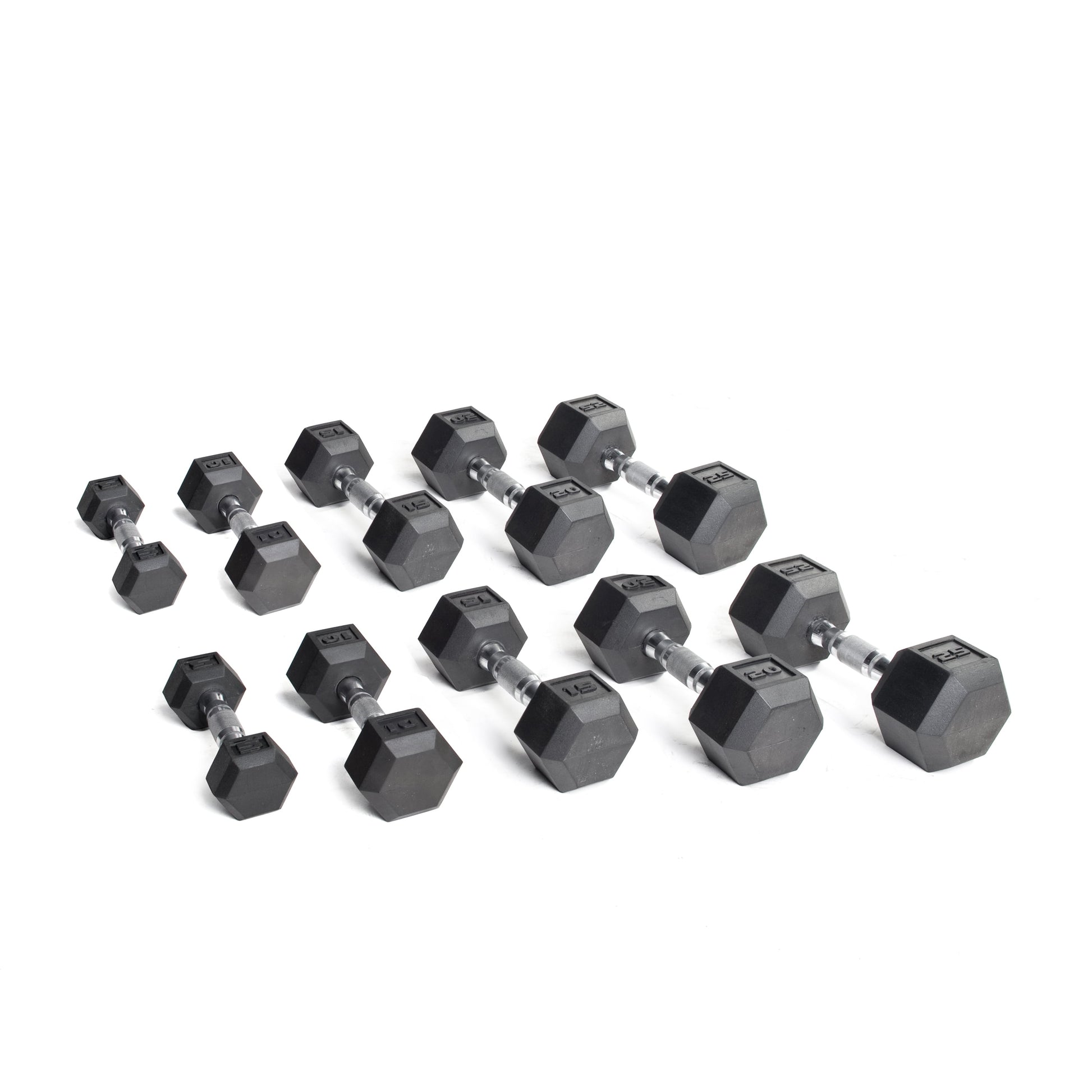 300Lb Rubber Hex Dumbbell Set