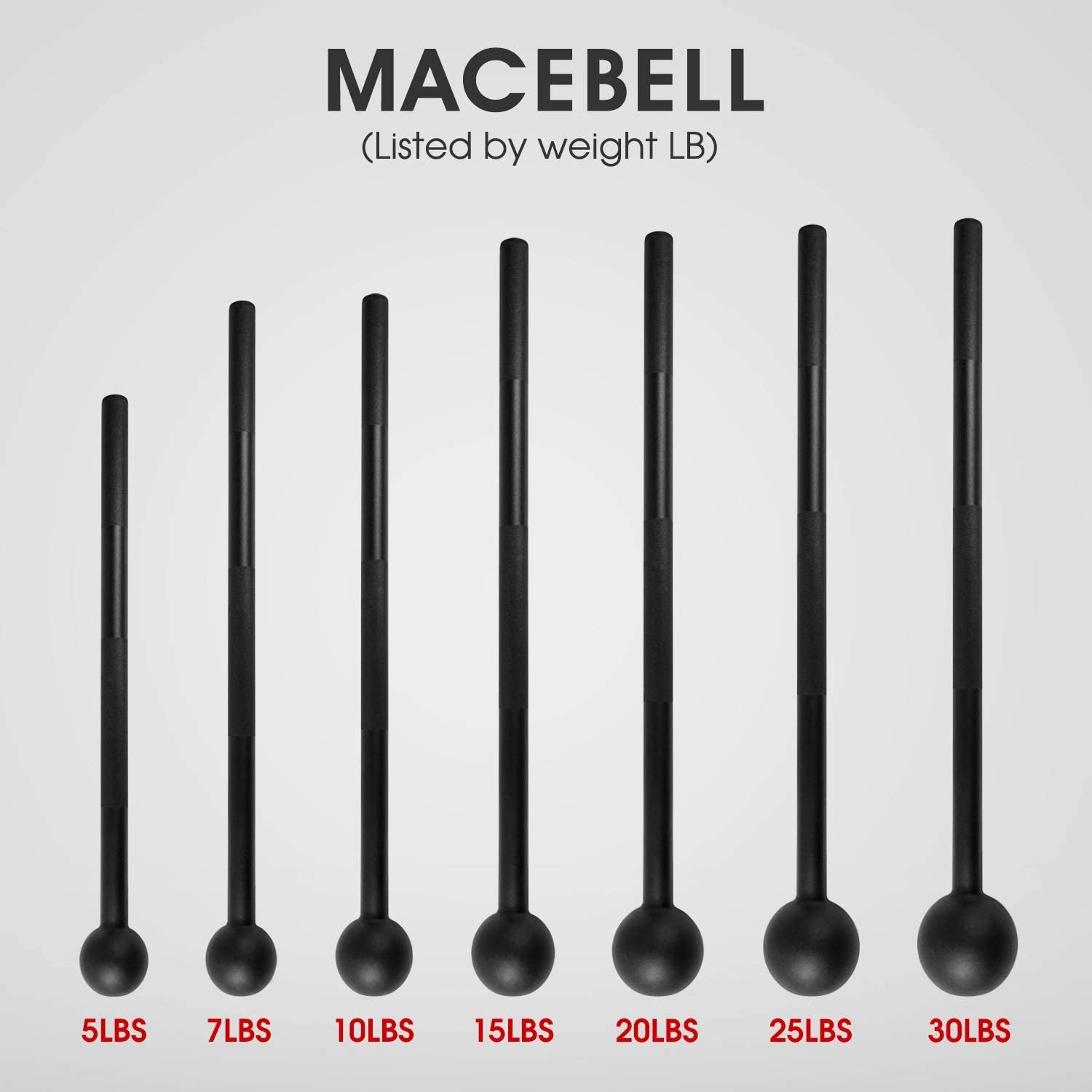 Elevate Your Strength Training with the Versatile Steel Mace Bell - Perfect for Full Body, Shoulder, Grip, and Forearm Workouts in Weights from 5 to 30 LB for All Fitness Levels